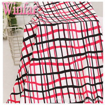 Stickat tygtryck polyester DTY crepe bubblatyg